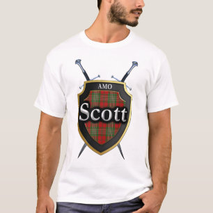 T-shirt Protetor & espadas da xadrez de Tartan de Scott do