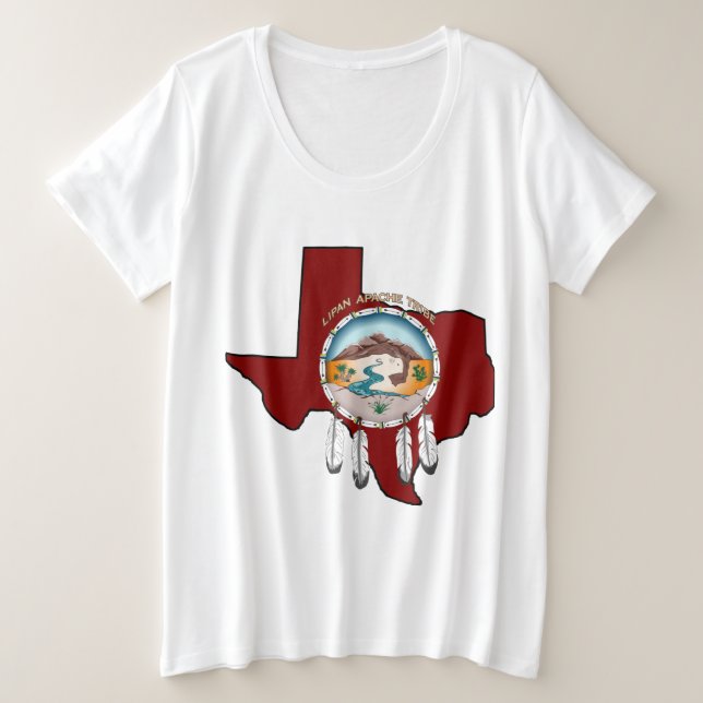 T-shirt Protetor/senhoras tribais de Texas mais o suor de (Frente do Design)