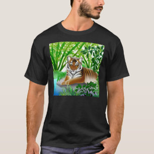 T-shirt psto em perigo da obscuridade do tigre de