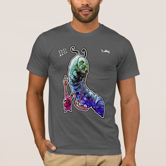 T-shirt psycadelic de fumo de Caterpillar - 11:11 (Frente)