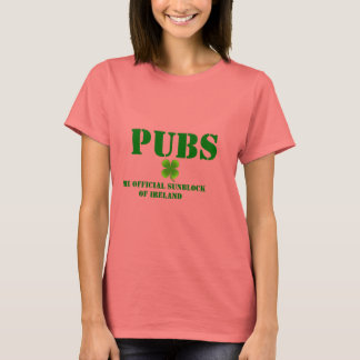 T-shirt PUBS o bloqueio oficial do T feminino na Irlanda