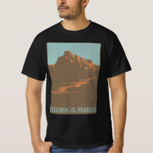 T-shirt Pueblos Taos Antigos Novo México, Arte de Cartaz d