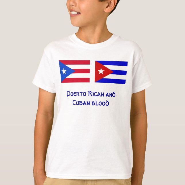 T-shirt PuertoRico_flag, Cuba_flag, porto-riquenho e Cu… (Frente)