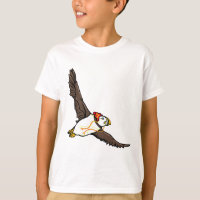 Puffin Vestindo um chapéu de inverno maluco