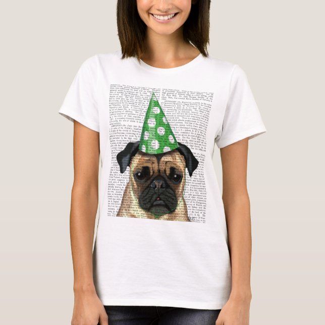 T-shirt Pug 2 da festa (Frente)