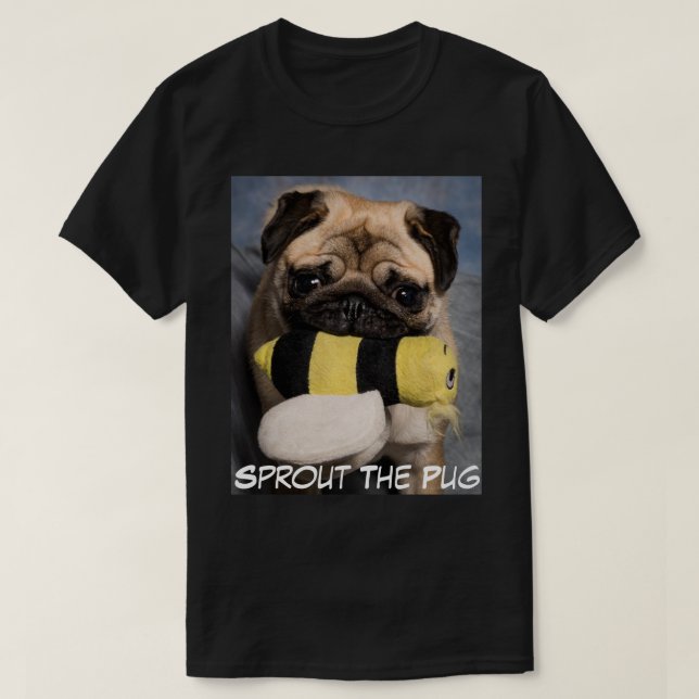 T-shirt Pug da abelha de Buzzy (Frente do Design)