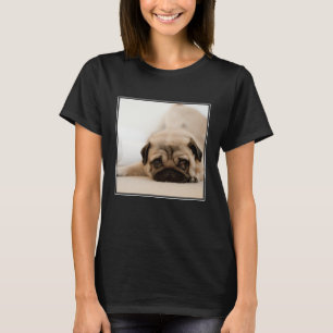 T-shirt Pug da fêmea de Tan