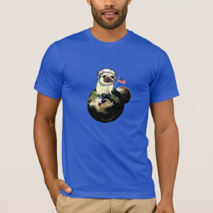 T-shirt pug do espaço