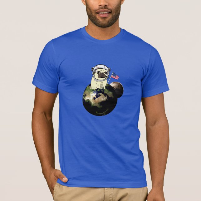 T-shirt pug do espaço (Frente)
