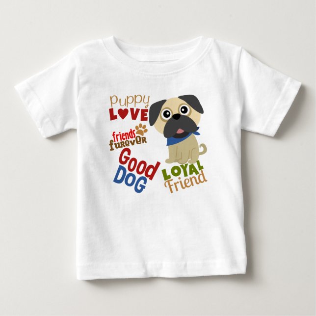 T-shirt Pug Dog Melhor Amigo (Frente)