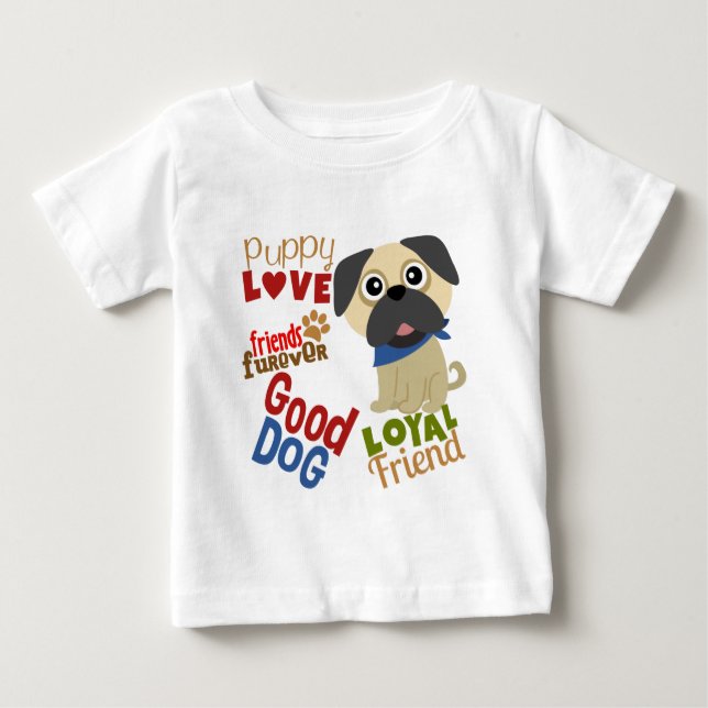 T-shirt Pug Dog Melhor Amigo (Frente)