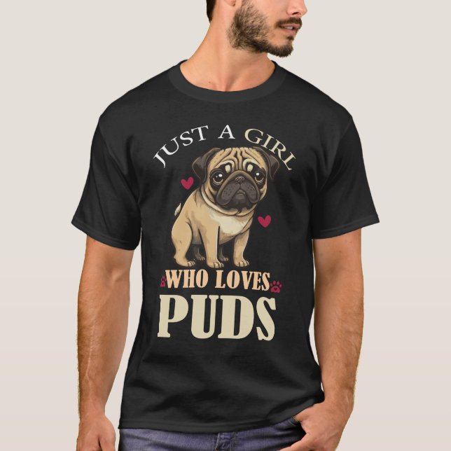 T-Shirt Pug Love Girl (Frente)