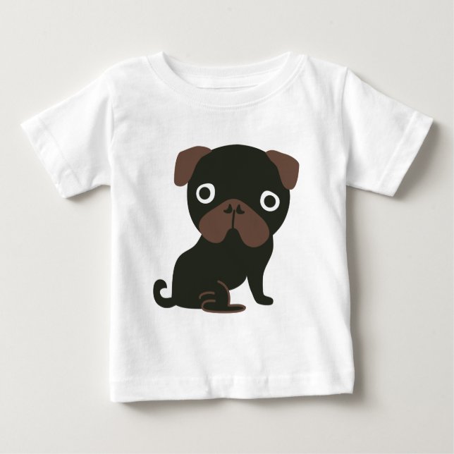 T-shirt Pug preto (Frente)