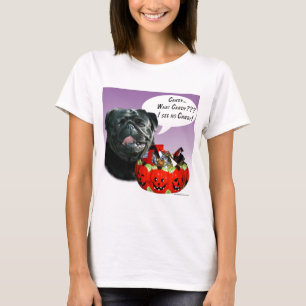 T-shirt Pug (preto) Halloween Candy