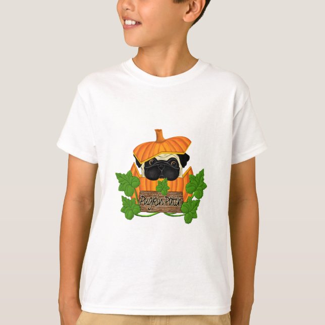 T-shirt Pug Pumpkin Patch (Frente)
