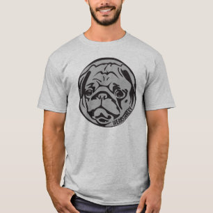 T-shirt pugface de prata e preto