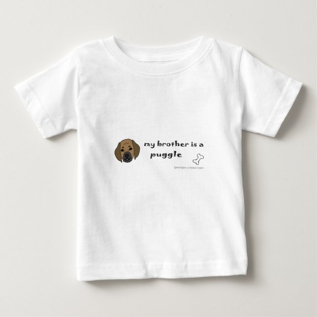 T-shirt puggle - mais raças (Frente)