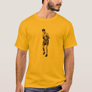 T-shirt Pugilista do vintage na pose do encaixotamento