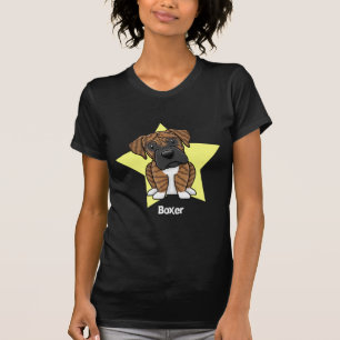 T-shirt Pugilista rajado da estrela de Kawaii