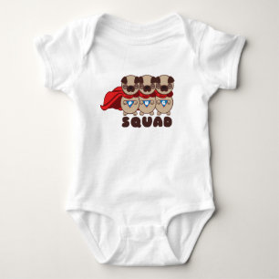 T-shirt Pugs do pelotão do Pug ao Bodysuit infantil do T