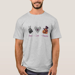 T-Shirt Pumpkin Peace Love   Teto Gráfico de Queda