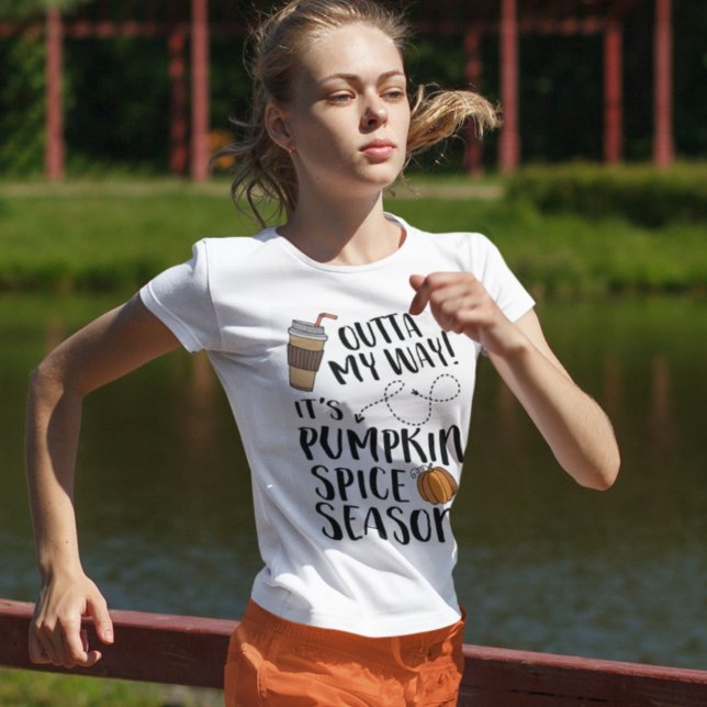 T-shirt Pumpkin Spice Season Fall Coffee Typografia (Criador carregado)