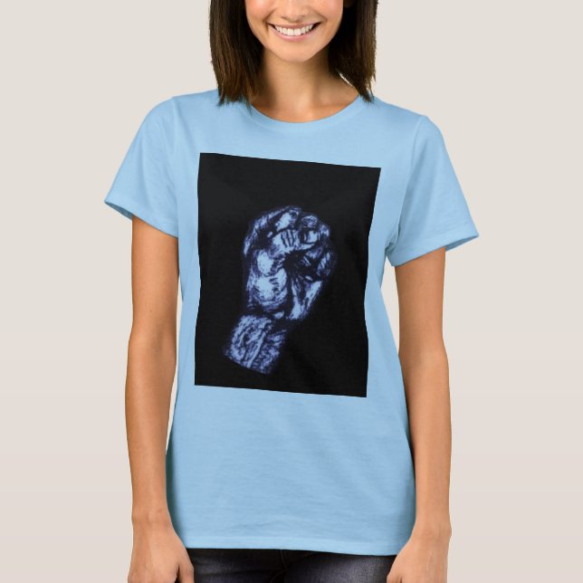 T-shirt Punho do poder preto (Frente)