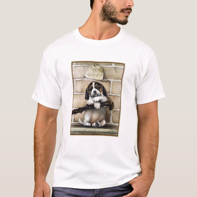 T-shirt "Puppy, 4 Semanas de Idade" (Frente)