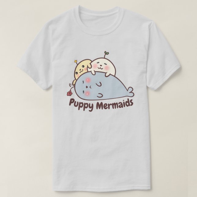 T-Shirt Puppy Mermaids (Frente do Design)