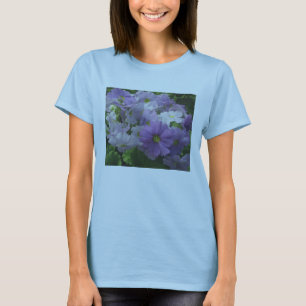 T-Shirt Púrpura Flores Brancas