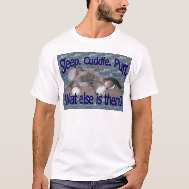 T-shirt Purr 2 do afago do sono (Frente)