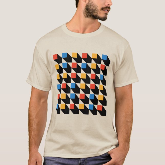 T-Shirt Quadrado Colorido (Frente)