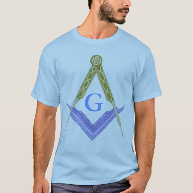 T-shirt Quadrado e compasso com todo o olho de vista (Frente)