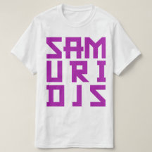T-shirt quadrado roxo do design de SAMURI DJs