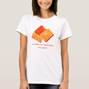 T-shirt Quadrados alaranjados