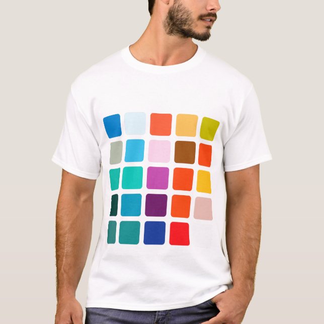T-shirt Quadrados da cor (Frente)
