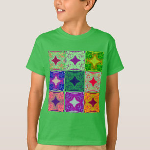 T-shirt Quadro de Verificação Colorido: Um Design Starry