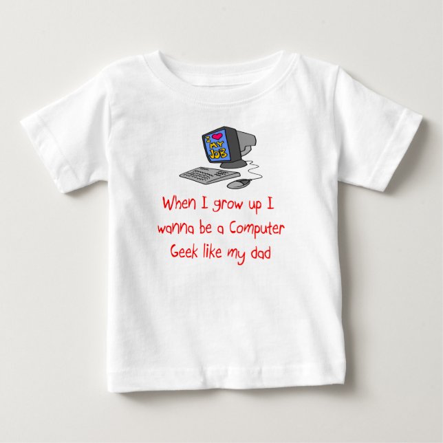T-shirt Quando crescer, quero ser um Geek de computador co (Frente)