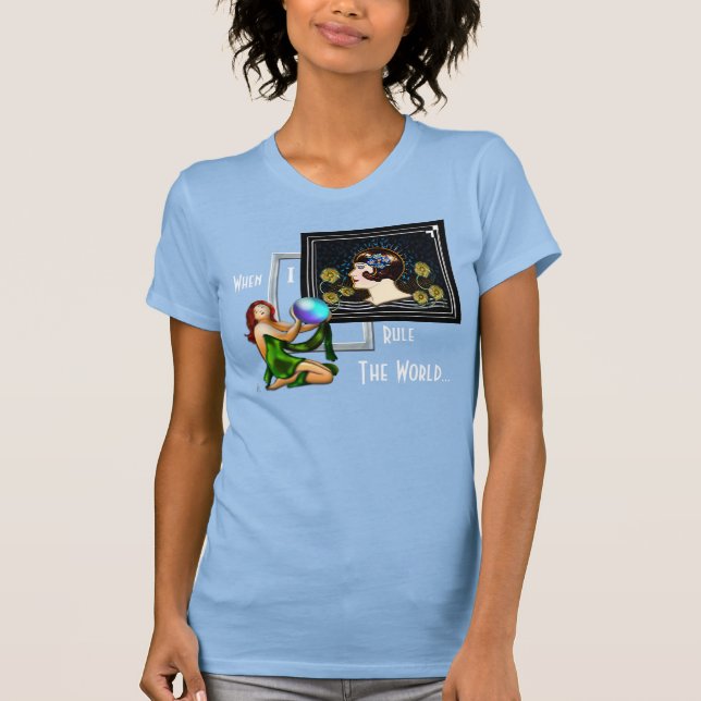 T-shirt Quando Eu Domino O Mundo - Estilo De Deco Da Arte (Frente)