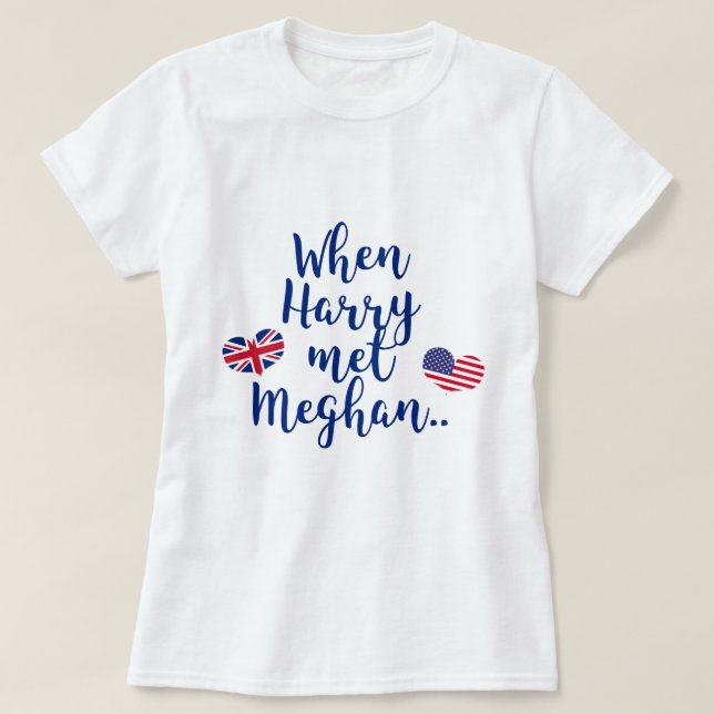 T-shirt Quando Harry conheceu Meghan | Casamento Real Dive (Frente do Design)