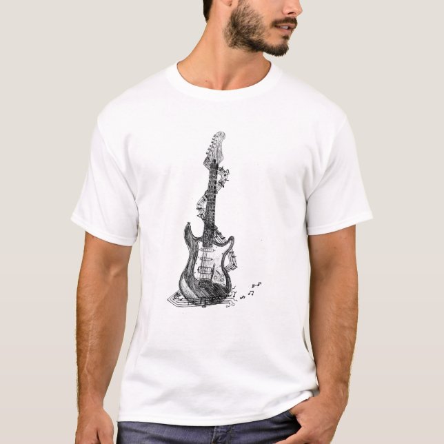 T-shirt Quando minha guitarra Weeps delicadamente (Frente)