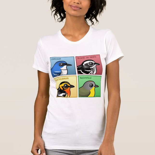 T-shirt Quatro toutinegras da cor (Frente)