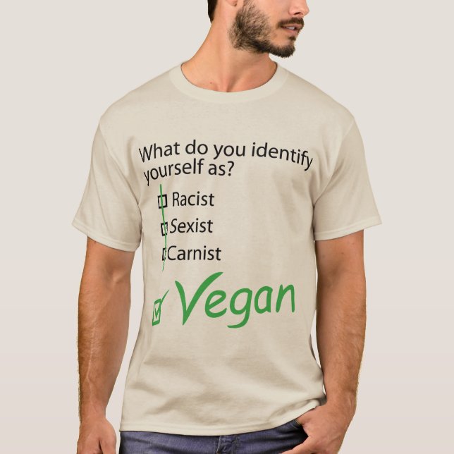 T-shirt Que você se identifica como? Vegan. (Frente)