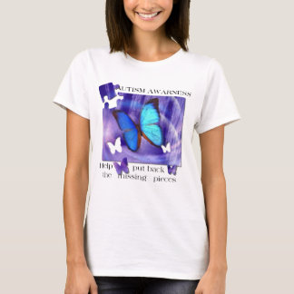 T-shirt Quebra-cabeça da borboleta do autismo