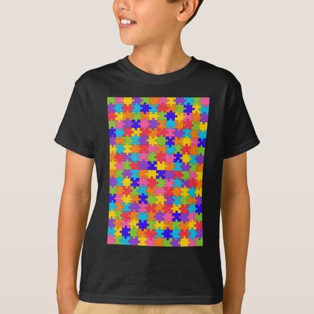 T-shirt quebra-cabeça de autismo (Frente)
