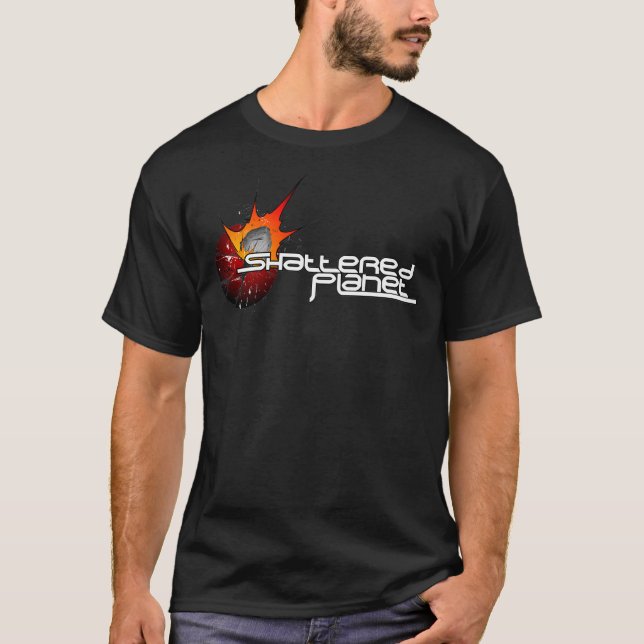 T-shirt quebrado da obscuridade do planeta (Frente)