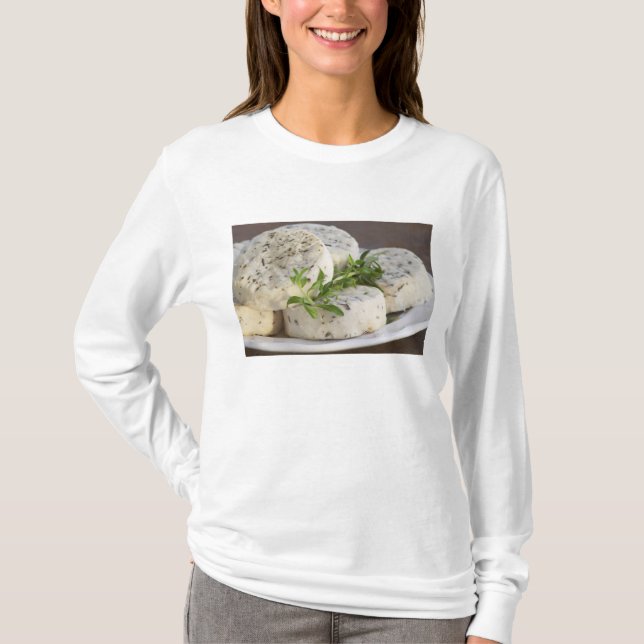 T-shirt Queijo de cabra francês - chevre - com ervas em um (Frente)