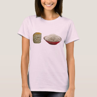 T-shirt queijo e arroz