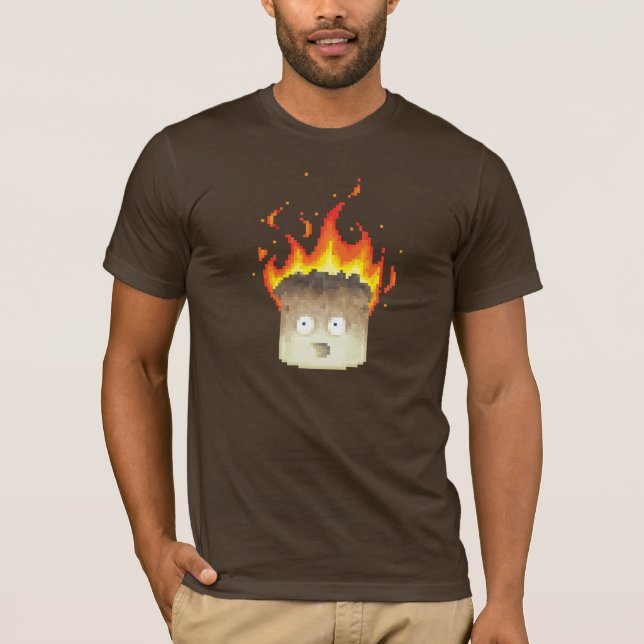 T-shirt Queimando Arte de Pixel Marshmallow (Frente)