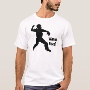 T-shirt Queira competir, para enegrecer